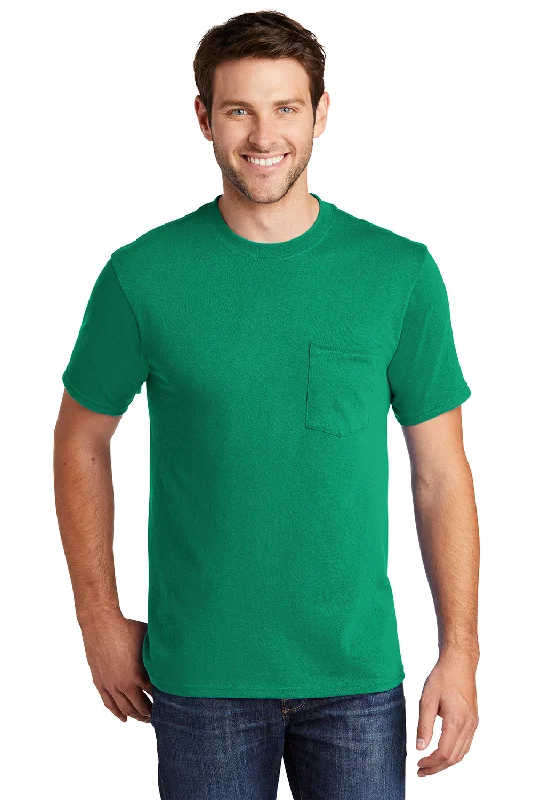 short sleeve t-shirt with motivational messages -Port & Company Mens Core Short Sleeve Crewneck T-Shirt w/ Pocket - Kelly Green