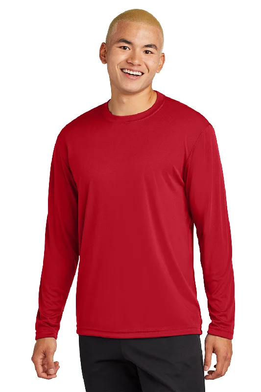 short sleeve tie-dye t-shirt -Sport-Tek Mens Competitor Moisture Wicking Long Sleeve Crewneck T-Shirt - True Red