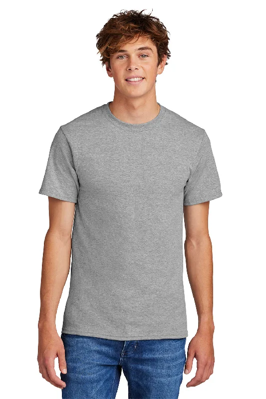 short sleeve t-shirt for cold weather layering -Port & Company Mens Core Short Sleeve Crewneck T-Shirt - Heather Grey