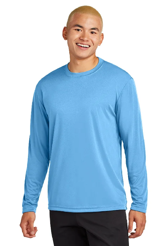 summer-ready short sleeve polo shirt -Sport-Tek Mens Competitor Moisture Wicking Long Sleeve Crewneck T-Shirt - Carolina Blue