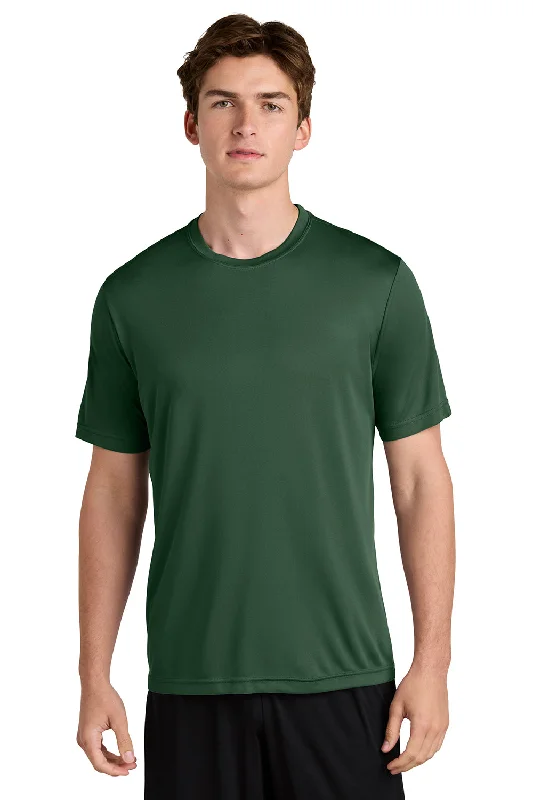 short sleeve top for summer evenings -Sport-Tek Mens Competitor Moisture Wicking Short Sleeve Crewneck T-Shirt - Forest Green