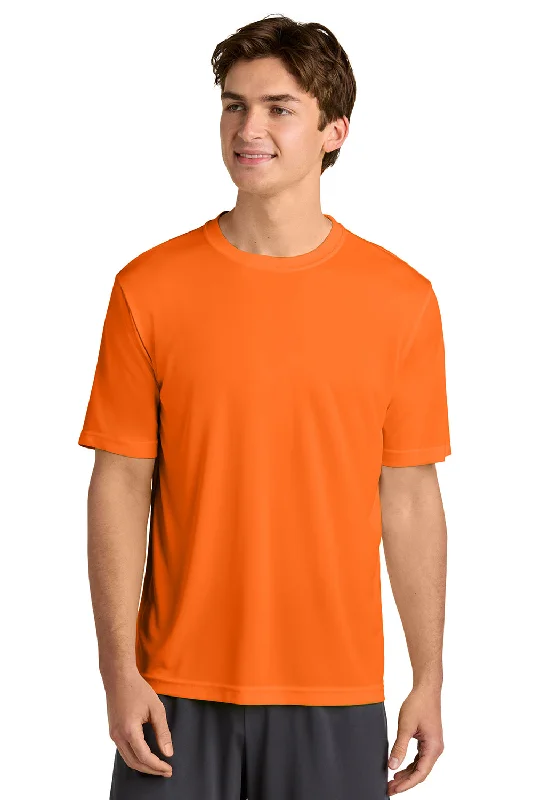 short sleeve t-shirt for cold weather layering -Sport-Tek Mens Competitor Moisture Wicking Short Sleeve Crewneck T-Shirt - Neon Orange