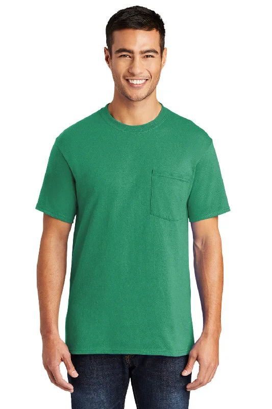 high-performance short sleeve t-shirt for sports -Port & Company Mens Core Short Sleeve Crewneck T-Shirt w/ Pocket - Kelly Green