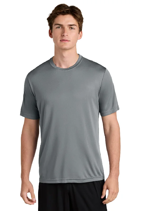 printed short sleeve polo for men -Sport-Tek Mens Competitor Moisture Wicking Short Sleeve Crewneck T-Shirt - Concrete Grey