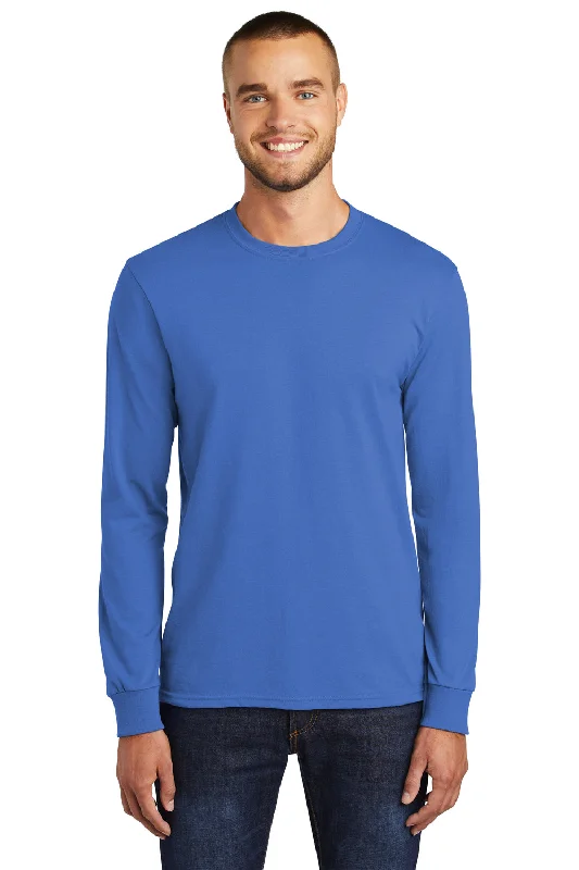 short sleeve t-shirt for chic casual looks -Port & Company Mens Core Long Sleeve Crewneck T-Shirt - Royal Blue