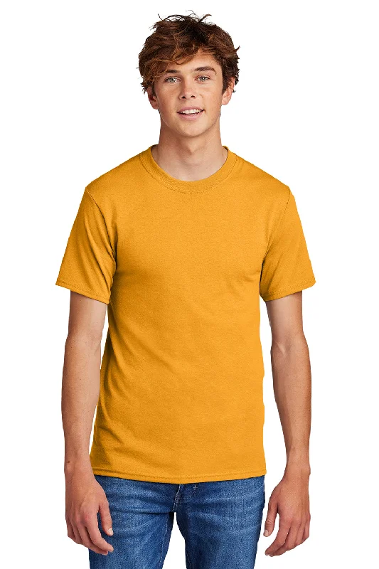 high-end short sleeve casual shirt -Port & Company Mens Core Short Sleeve Crewneck T-Shirt - Gold