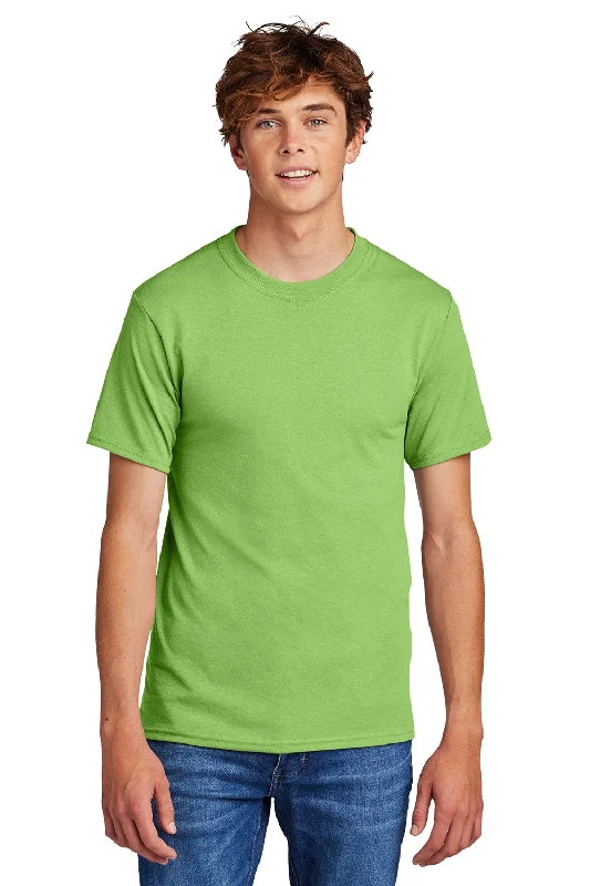 summer-ready short sleeve t-shirt for men -Port & Company Mens Core Short Sleeve Crewneck T-Shirt - Lime Green