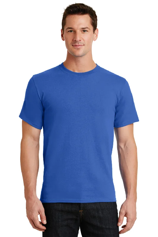 casual graphic short sleeve shirt for men -Port & Company Mens Essential Short Sleeve Crewneck T-Shirt - Royal Blue