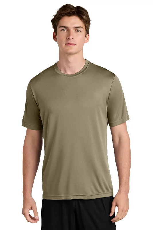 sporty short sleeve t-shirt with designs -Sport-Tek Mens Competitor Moisture Wicking Short Sleeve Crewneck T-Shirt - Coyote Brown