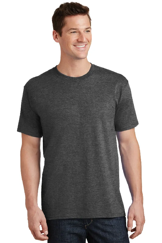 trendy short sleeve graphic t-shirt -Port & Company Mens Core Short Sleeve Crewneck T-Shirt - Heather Dark Grey