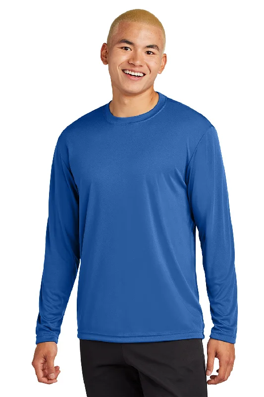 comfortable short sleeve t-shirt for lounging -Sport-Tek Mens Competitor Moisture Wicking Long Sleeve Crewneck T-Shirt - Royal Blue