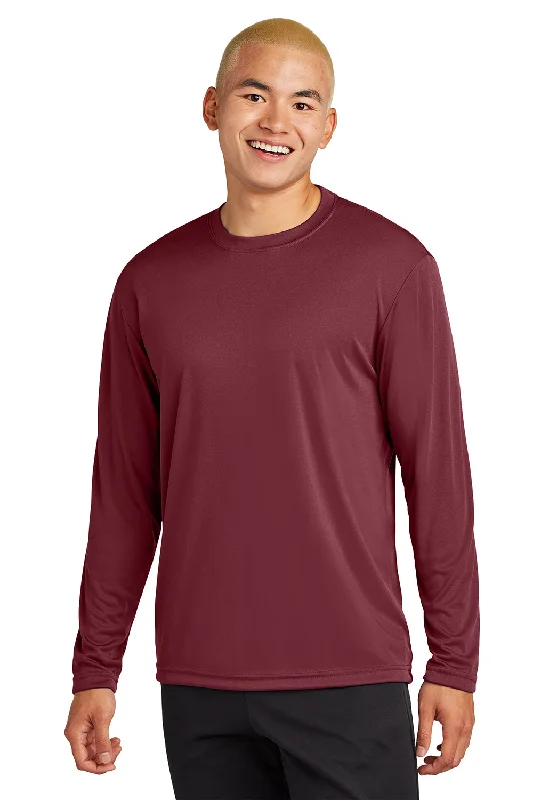 high-quality short sleeve cotton shirt -Sport-Tek Mens Competitor Moisture Wicking Long Sleeve Crewneck T-Shirt - Maroon