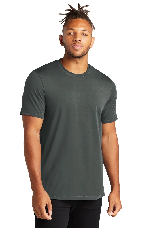 printed short sleeve shirt for casual outings -Mercer+Mettle Mens Moisture Wicking Short Sleeve Crewneck T-Shirt - Anchor Grey