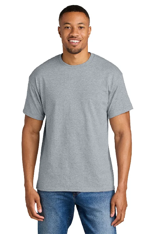 short sleeve t-shirt for light exercise -Gildan Mens DryBlend Moisture Wicking Short Sleeve Crewneck T-Shirt - Sport Grey