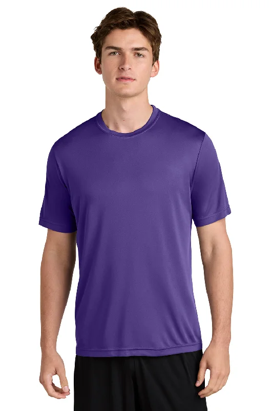 trendy short sleeve top for casual occasions -Sport-Tek Mens Competitor Moisture Wicking Short Sleeve Crewneck T-Shirt - Purple