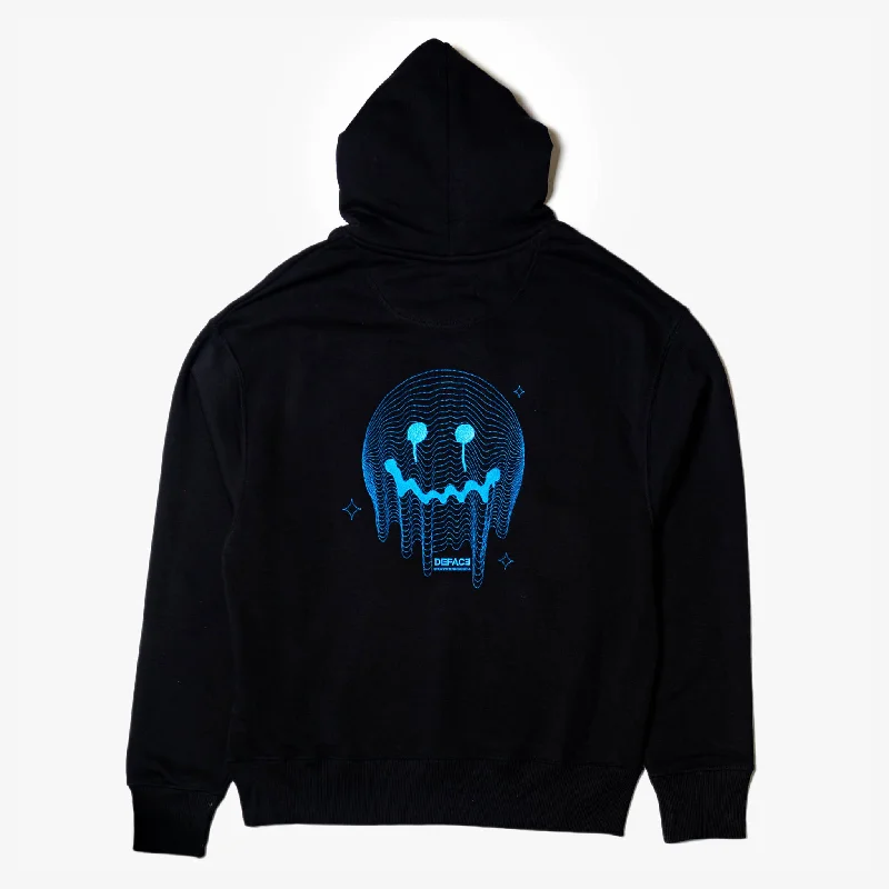 hoodie with fleece lining -Deface TOPO Hoodie (Black/Electric)