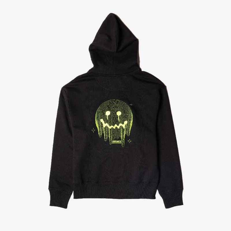 hoodie with custom logo design -Deface TOPO Hoodie (Black/Fluorescent)