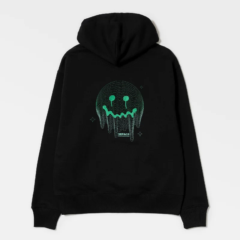 hoodie for sports -Deface TOPO Hoodie (Black/Green)