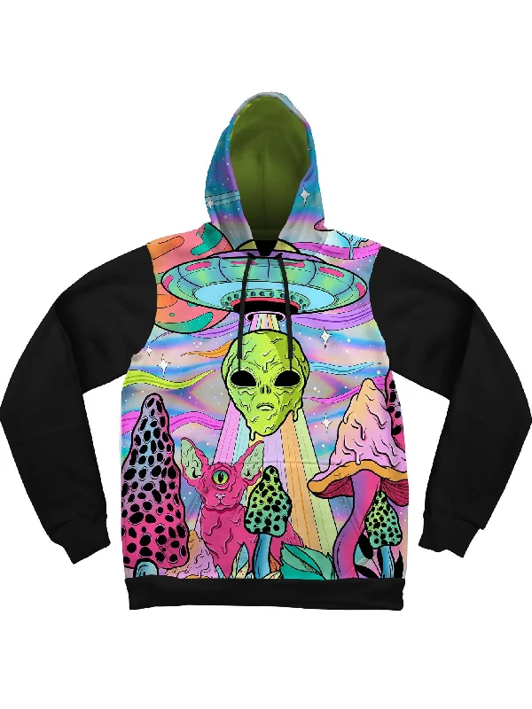 hoodie with trendy patterns -Neon Alien Invasion (Shimmer) Unisex Hoodie