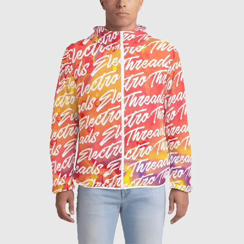 hoodie with comfortable sleeves -NEON SCRIPT Mens Windbreaker