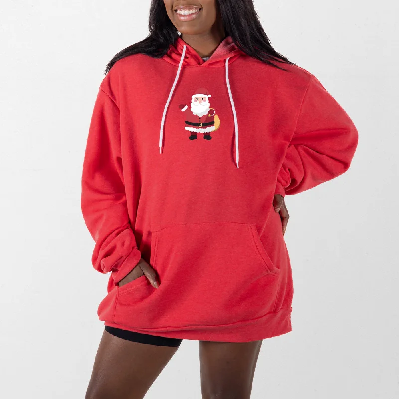 hoodie with unique cuts -Santa Giant Hoodie