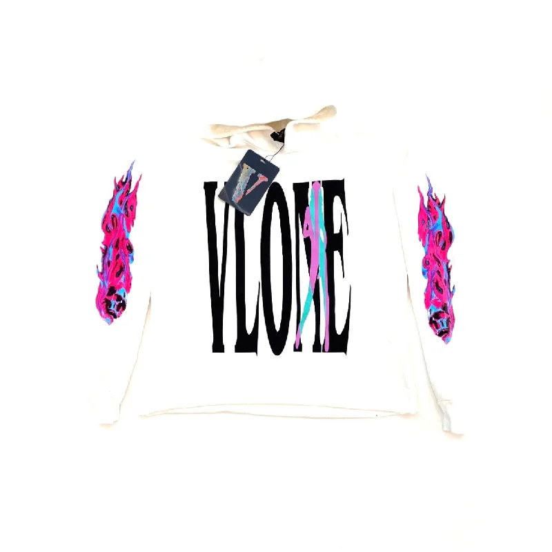 hoodie for cool breezes -Vlone Vice City Hoodie White Pink