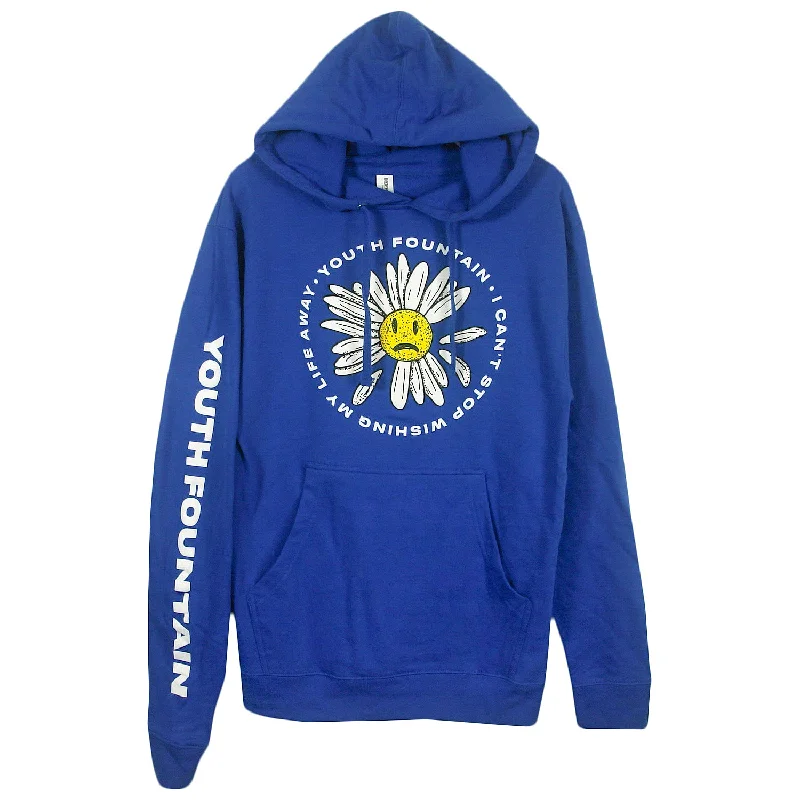 hoodie for classic comfort -Daisy Royal Blue - Pullover