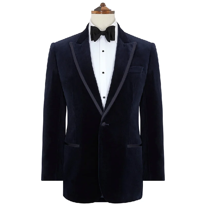 men’s insulated performance coat-Balinteer Navy Velvet Jacket