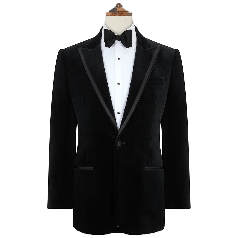 versatile winter jacket for men-Balinteer Black Velvet Jacket