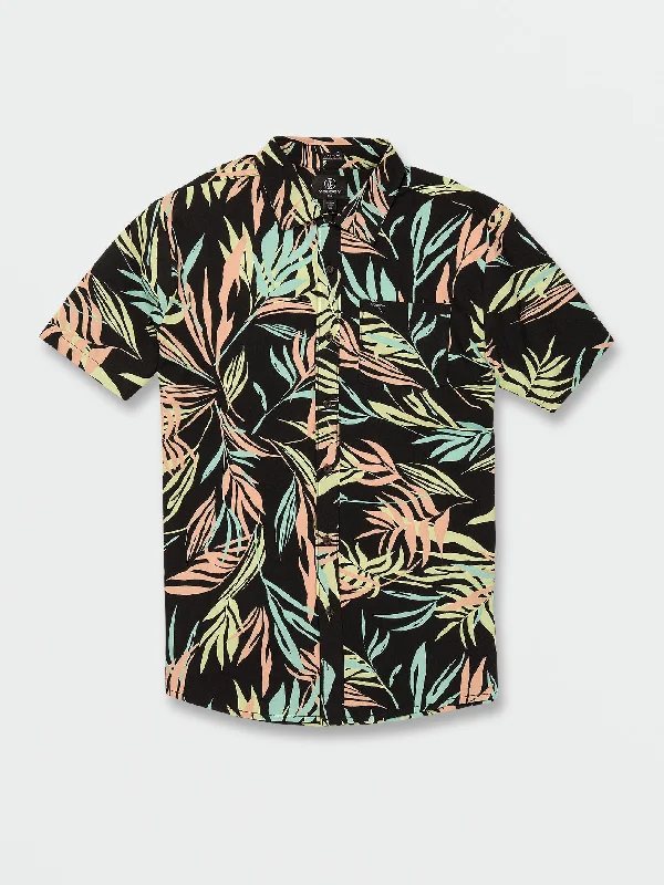 short sleeve t-shirt with modern graphics -Bleeding Leaf Shirt Sleeve Shirt - Black