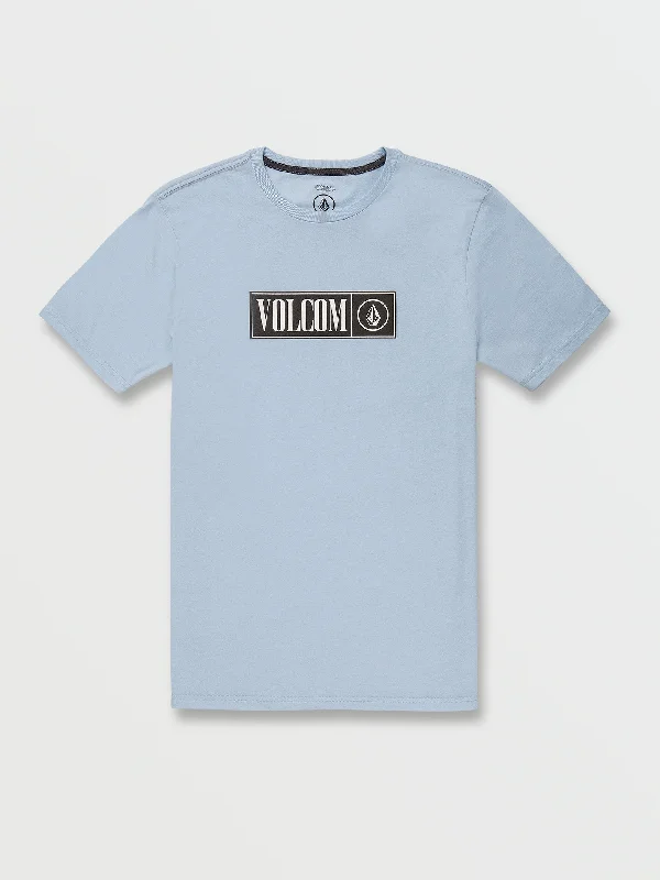 trendy graphic t-shirt for school -Block Busted Short Sleeve Tee - Cali Blue Heather