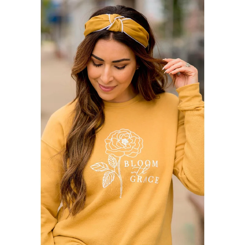 hoodie for cool weather -Bloom With Grace Graphic Sweatshirt