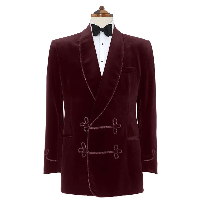 women’s fleece-lined winter jacket-Bloomsbury Burgundy Velvet Jacket