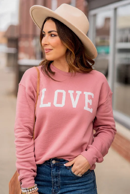 hoodie for weekend brunch -Bold Love Graphic Crewneck