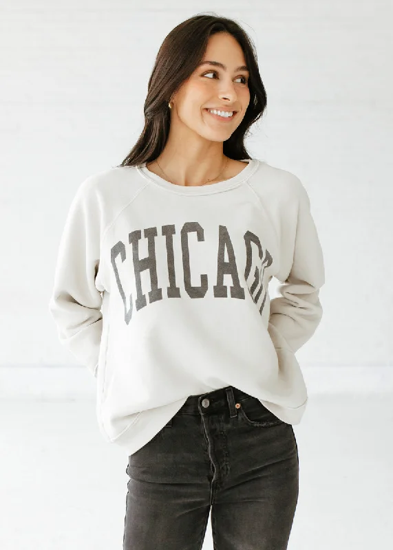 hoodie for outdoor activities -Chicago Classic Crew Sweatshirt - Vintage Stone