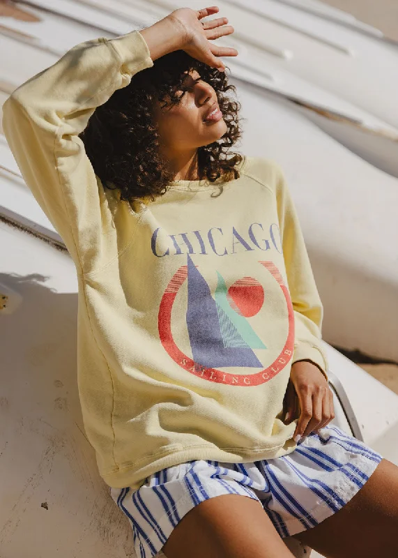 hoodie with fleece lining -Chicago Sailing Club Classic Crew Sweatshirt