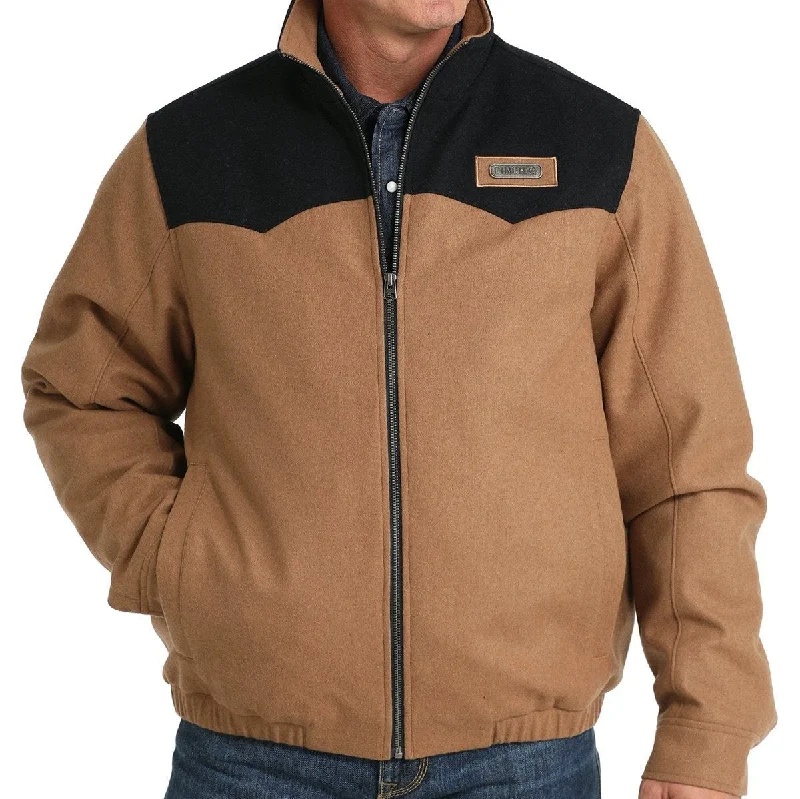 women’s padded performance coat-Cinch Men's Wooly Concealed Carry Western Jacket in Brown