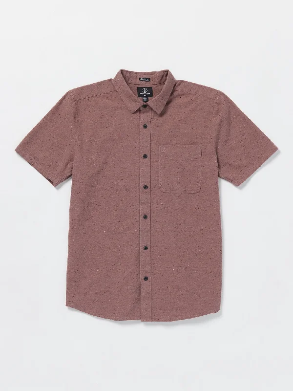 loose short sleeve cotton shirt -Date Knight Short Sleeve Shirt - Bordeaux Brown