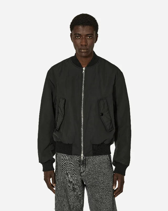 comfortable winter jacket-Classic Bomber Jacket Black