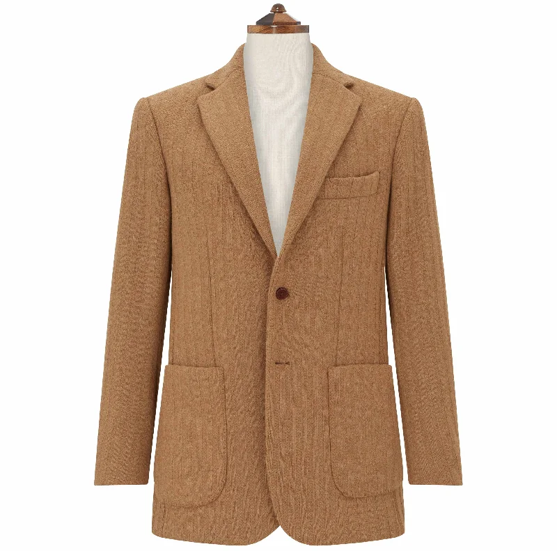 outdoor jacket with pockets-Edgar Beige Knitted Wool and Cashmere Jacket