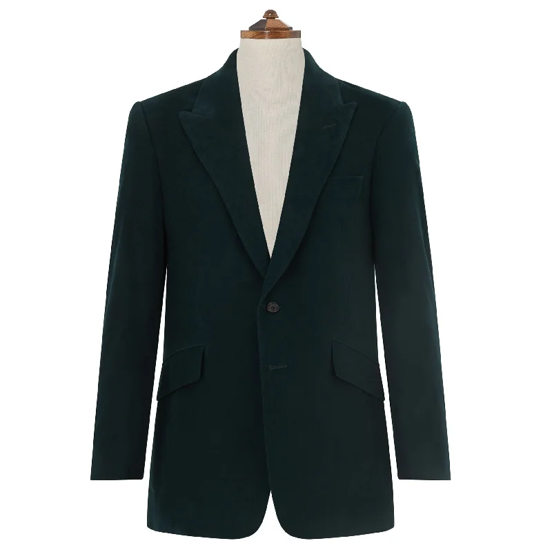 men’s bomber jacket with fur collar-Faulkner Teal Moleskin Jacket