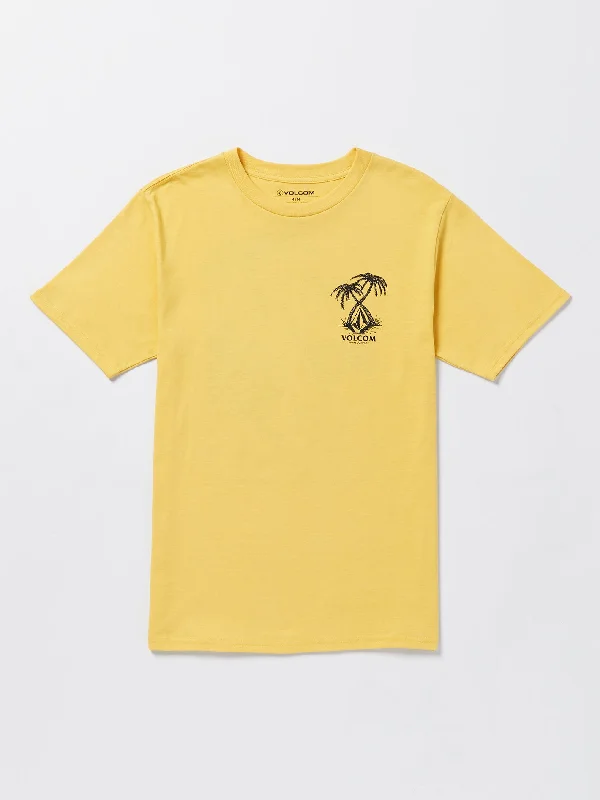 summer short sleeve shirt for daily wear -Glassy Daze Short Sleeve Tee - Golden Mustard