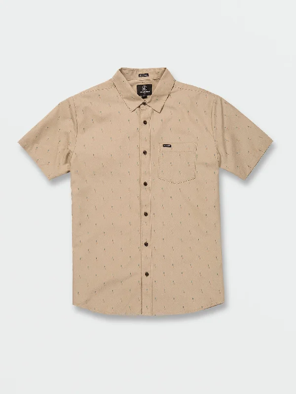 short sleeve t-shirt with retro print -Graffen Short Sleeve Shirt - Khaki