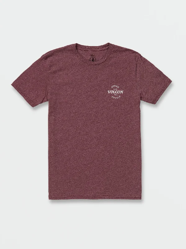 fitted short sleeve t-shirt for athletic wear -Handstamped Short Sleeve Tee - Port Heather