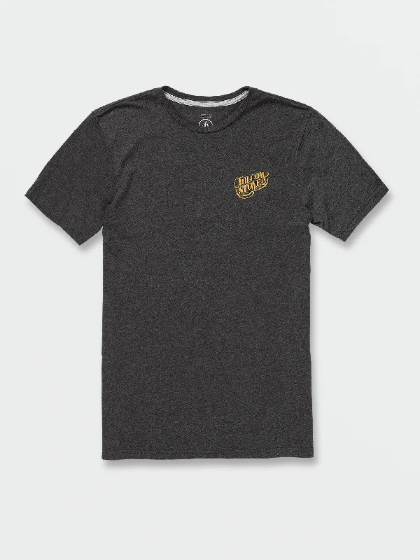 relaxed short sleeve shirt for work -Harvester Short Sleeve Tee - Dark Black Heather