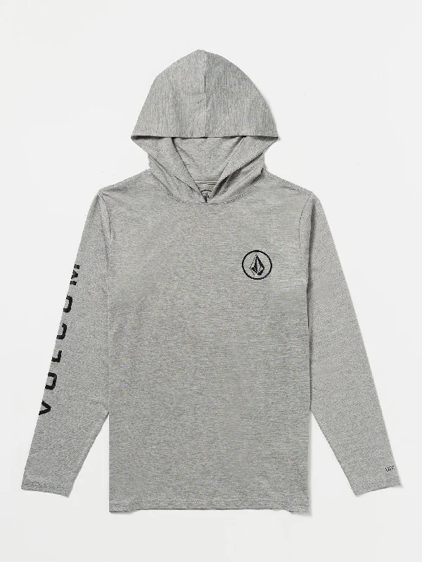 short sleeve t-shirt for casual Fridays -Hodad Hooded Long Sleeve Shirt - Heather Grey