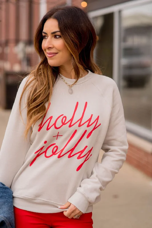 hoodie with slim fit -Holly & Jolly Graphic Crewneck