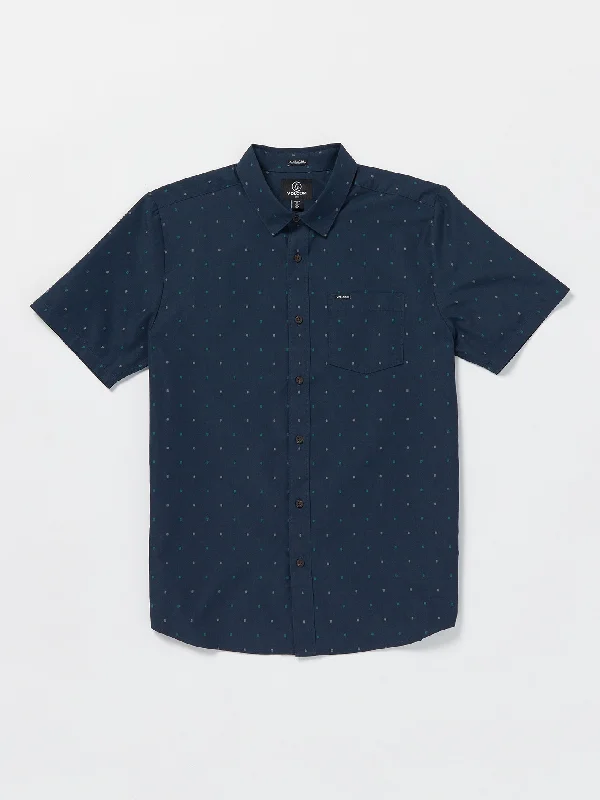 casual short sleeve shirt for laid-back style -Hone Stone Woven Short Sleeve Shirt - Navy