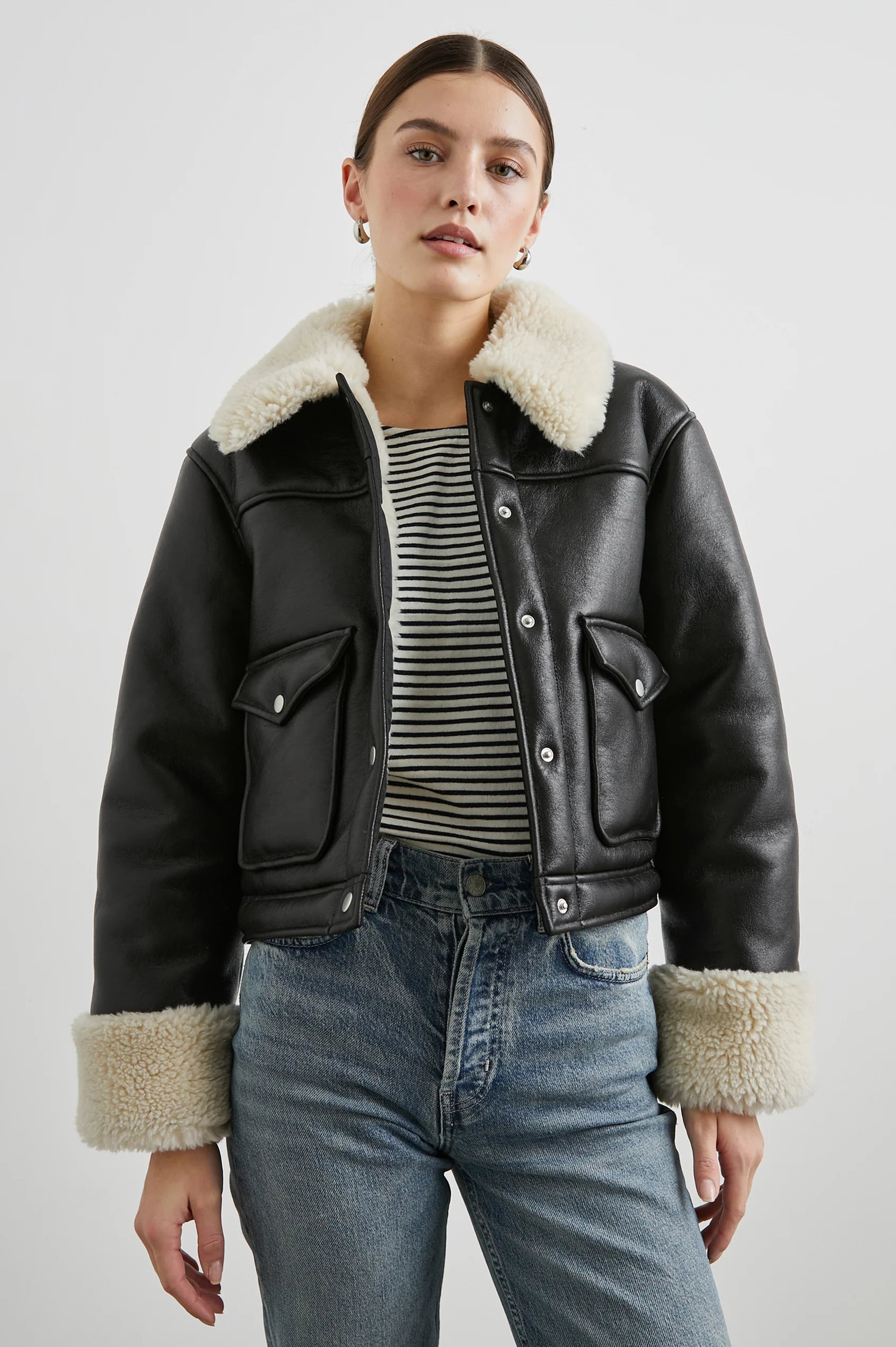 warm jacket with faux fur trim-Rails 'Imani Jacket'