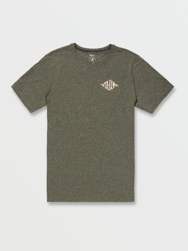 short sleeve shirt with fashionable prints -Linesman Short Sleeve Tee - Martini Olive